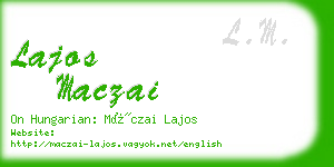 lajos maczai business card